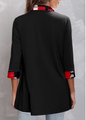 Black Fake 2in1 Geometric Print Blouse | thumb picture 