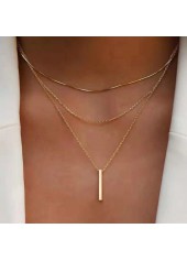 Gold Alloy Chain Design Layered Necklace