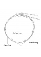Heart Layered Design Silvery White Anklet | thumb picture 