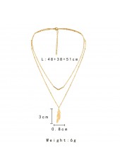 Gold Leaf Stainless Steel Layered Necklace | thumb picture 