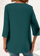 Blackish Green Fake 2in1 Floral Print Blouse | thumb picture 