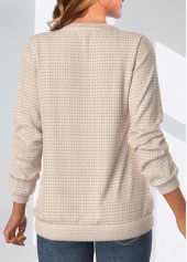 Light Camel Patchwork Leopard Long Sleeve Sweatshirt | thumb picture 