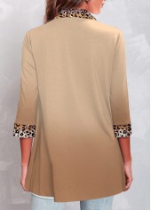 Light Camel Fake 2in1 Leopard Blouse | thumb picture 