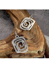 Silver Geometric Square Design Alloy Earrings | thumb picture 