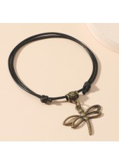 Black Dragonfly Design Retro Alloy Anklet