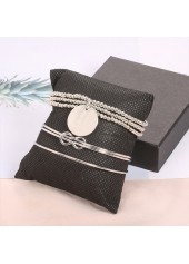 Silver Round Beads Detail Twist Bracelet Set | thumb picture 