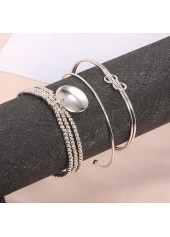 Silver Round Beads Detail Twist Bracelet Set | thumb picture 