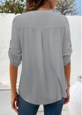 Light Grey Patchwork Floral Print Blouse | thumb picture 