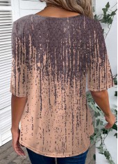 Dusty Pink Button Tribal Print T Shirt | thumb picture 