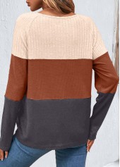 Dark Coffee Button Long Sleeve T Shirt | thumb picture 