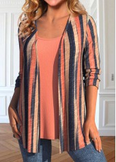 Brick Red Plus Size Cardigan and Tank Top | thumb picture 