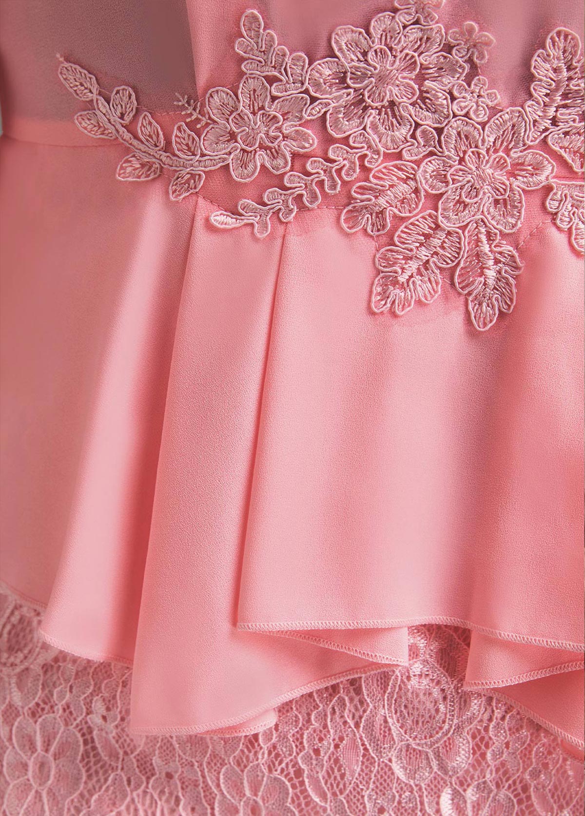 Light Pink Lace Half Sleeve Bodycon Dress