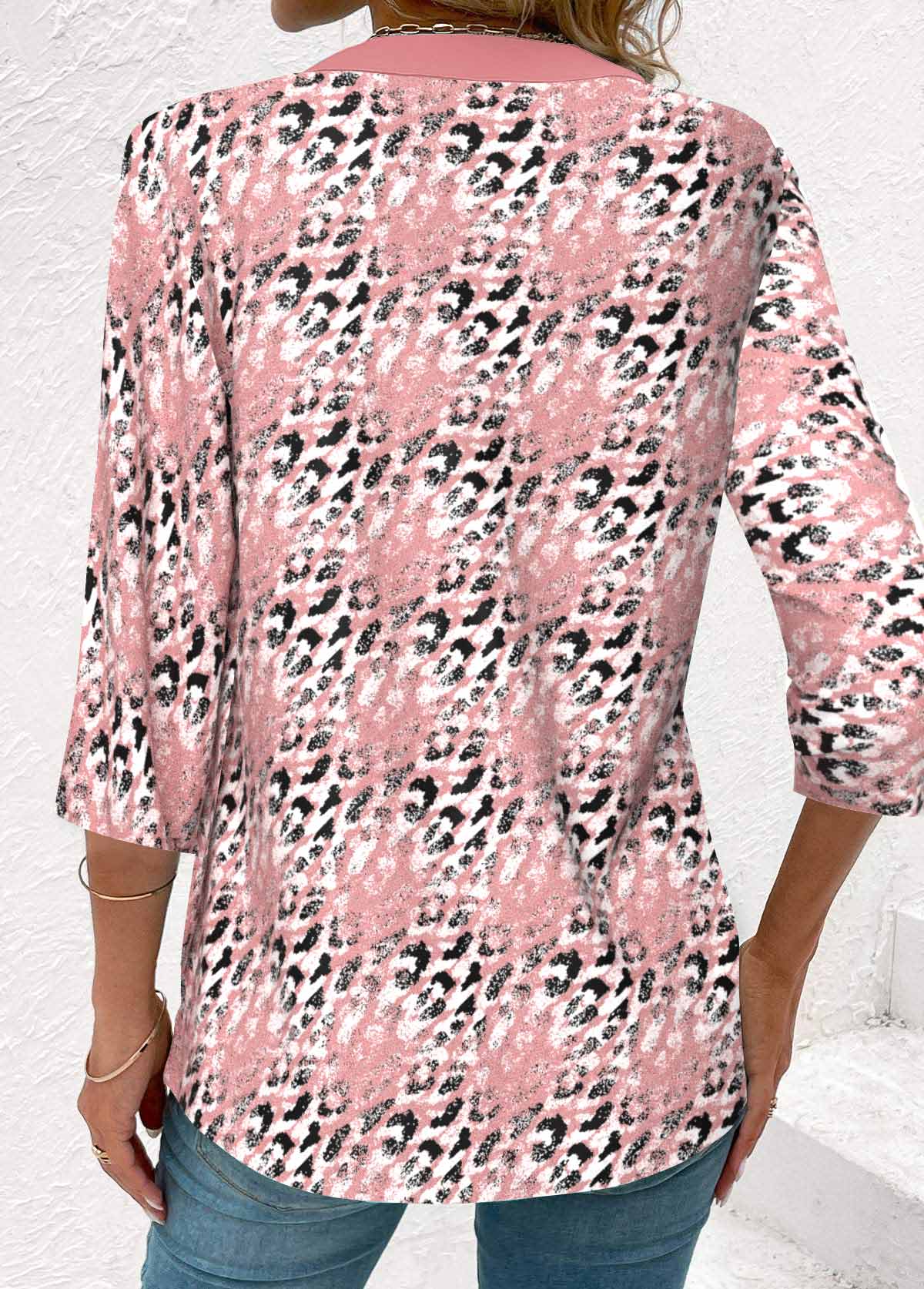 Pink Fake 2in1 Leopard T Shirt