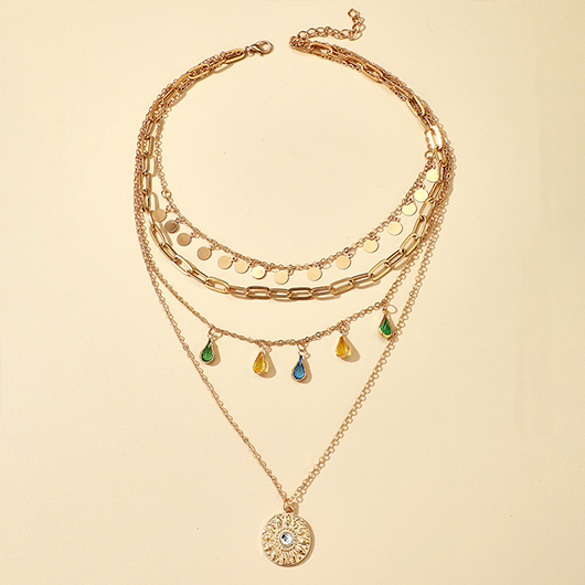 Golden Round Necklaces & Pendants
