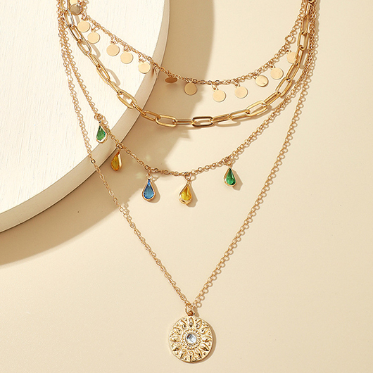 Golden Round Necklaces & Pendants