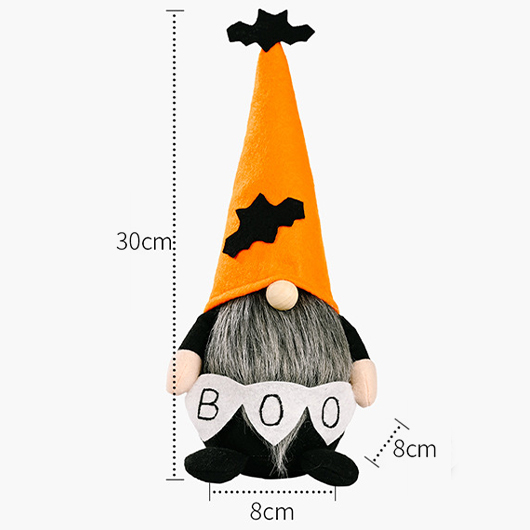 Orange Halloween Print Bat Letter Doll