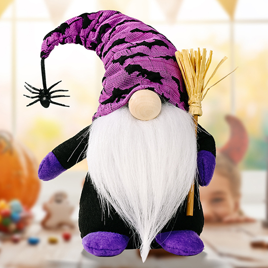 Purple Halloween Print Spider Bat Doll