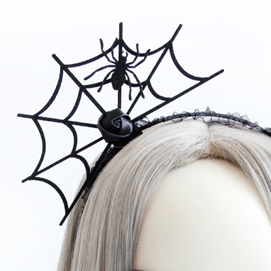 Black Mesh Detail Spider Gothic Headband