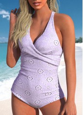 Jacquard Light Purple One Piece Swimwear | thumb picture 