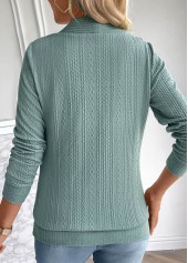 Turquoise Fake 2in1 Long Sleeve Square Neck Sweatshirt | thumb picture 