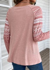 Pink Lace Tribal Print Long Sleeve T Shirt | thumb picture 