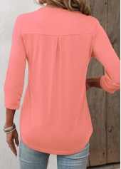 Split Neck Pink Circular Ring T Shirt | thumb picture 