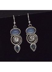 Alloy Detail Hot Drilling Silvery White Earrings | thumb picture 