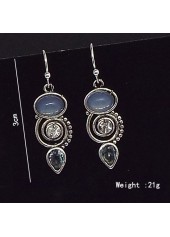 Alloy Detail Hot Drilling Silvery White Earrings | thumb picture 