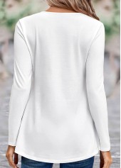 White Button Long Sleeve T Shirt | thumb picture 