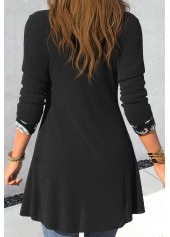 Black Paisley Print Long Sleeve Fake Two Piece Twinset | thumb picture 