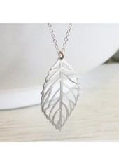 Alloy Detail Silver Leaf Design Necklace | thumb picture 