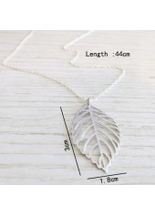 Alloy Detail Silver Leaf Design Necklace | thumb picture 