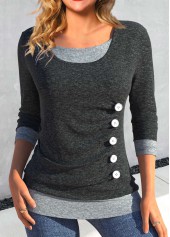 Dark Grey Fake 2in1 T Shirt