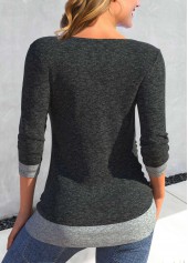 Dark Grey Fake 2in1 T Shirt | thumb picture 