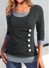 Dark Grey Fake 2in1 T Shirt | thumb picture 