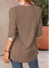 Light Coffee Fake 2in1 Floral Print Blouse | thumb picture 