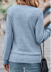 Dusty Blue Fake 2in1 Random Floral Print Sweatshirt | thumb picture 