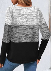 Grey Patchwork Long Sleeve Round Neck Sweatshirt | thumb picture 