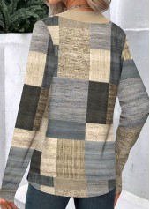 Multi Color Button Geometric Print T Shirt | thumb picture 