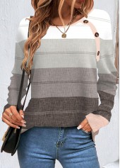 Multi Color Button Long Sleeve T Shirt | thumb picture 