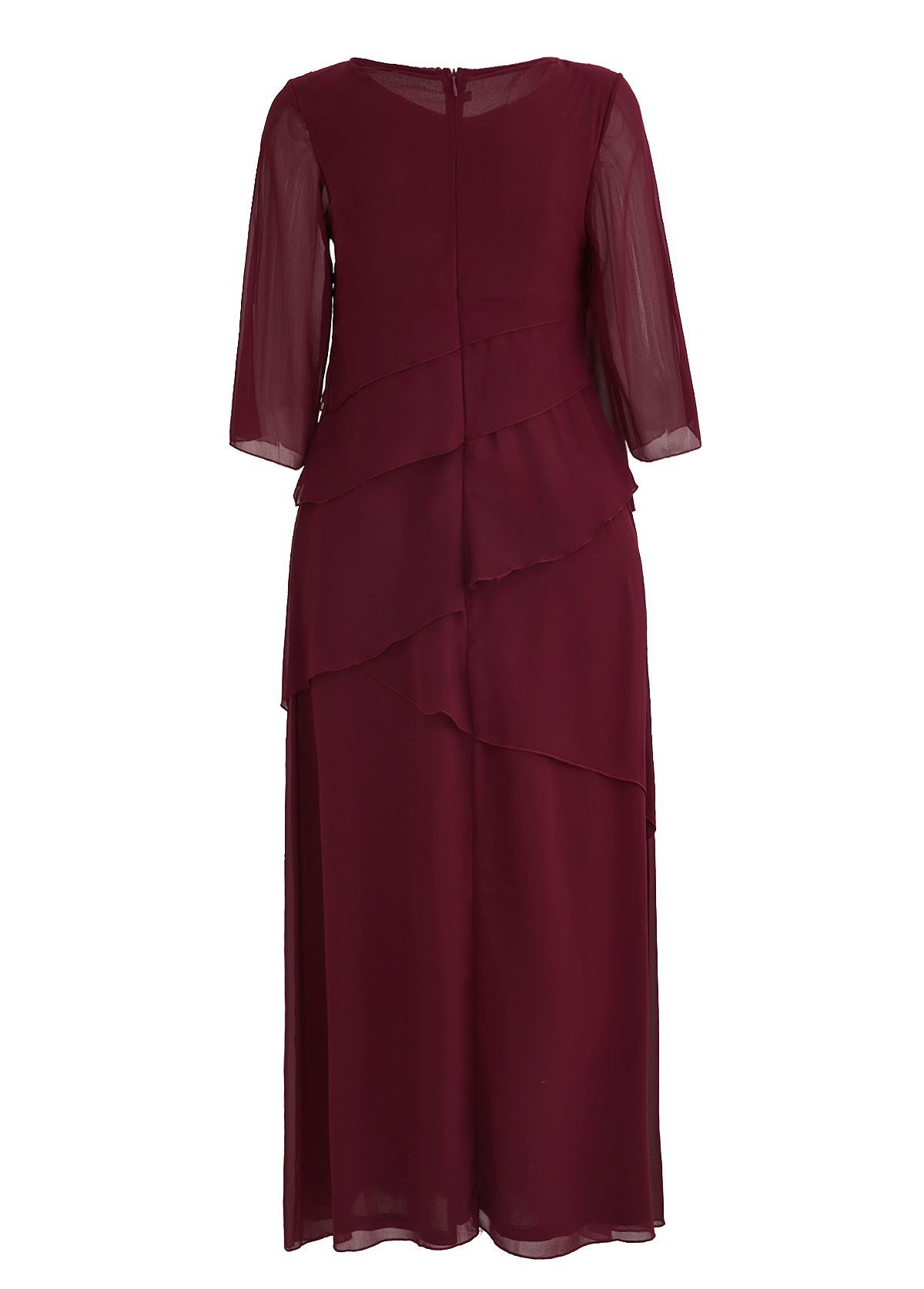 Wine Red Breathable A Line Maxi Dress