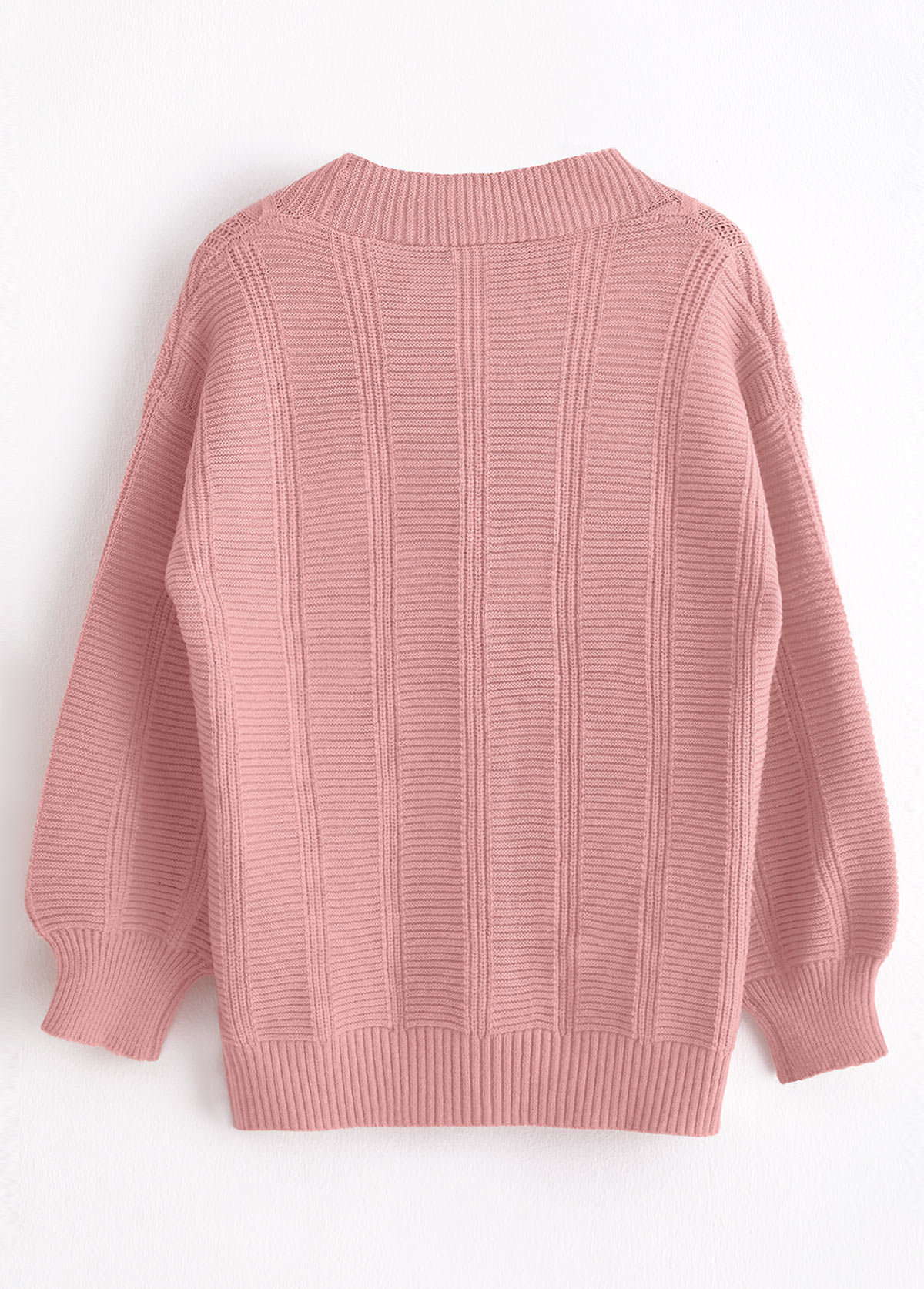Light Pink Button Long Sleeve Cardigan