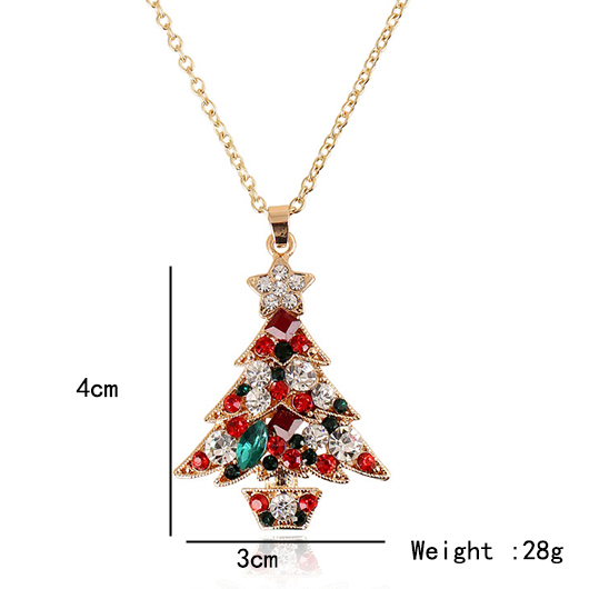 Hot Drilling Red Alloy Detail Necklace