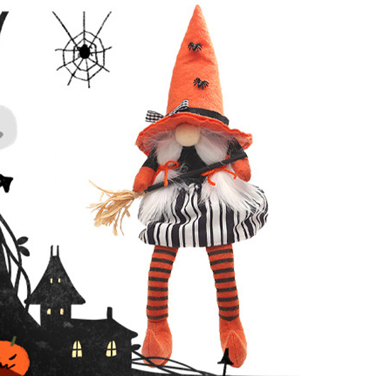 Orange Halloween Cute Witch Costume Decoration