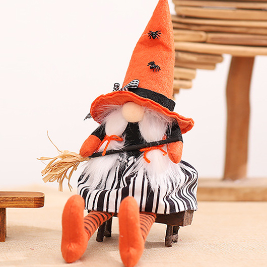 Orange Halloween Cute Witch Costume Decoration