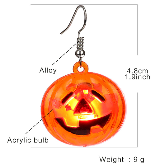 Plastic Detail Orange Pumpkin Design Earrings