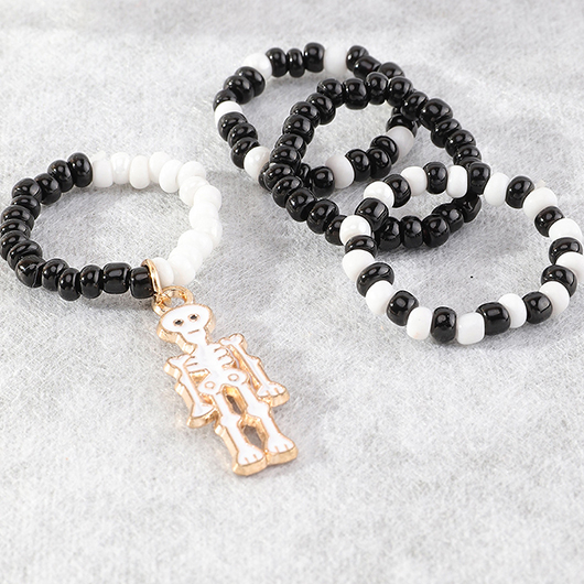 Halloween Black Seed Beads Rings Set | picture 