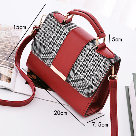 Wine Red Magnetic Houndstooth Black Friday Crossbody Bag