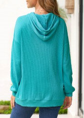 Cyan Lace Up Long Sleeve Hoodie | thumb picture 