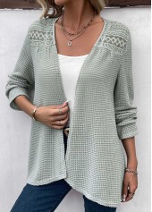Sage Green Patchwork Long Sleeve Light Cardigan | thumb picture 